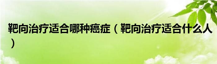靶向治疗适合哪种癌症（靶向治疗适合什么人）