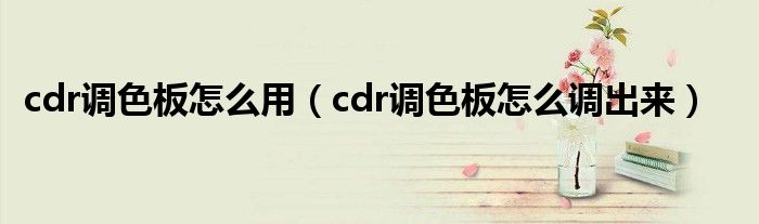 cdr调色板怎么用（cdr调色板怎么调出来）
