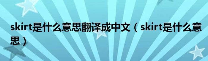 skirt是什么意思翻译成中文（skirt是什么意思）
