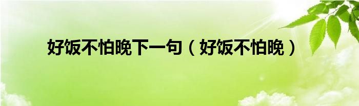 好饭不怕晚下一句（好饭不怕晚）