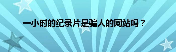 一小时的纪录片是骗人的网站吗？