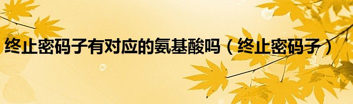 终止密码子有对应的氨基酸吗（终止密码子）