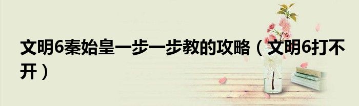 文明6秦始皇一步一步教的攻略（文明6打不开）