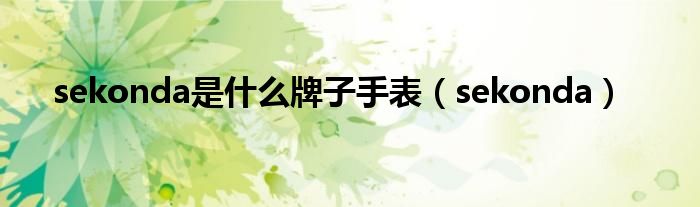 sekonda是什么牌子手表（sekonda）