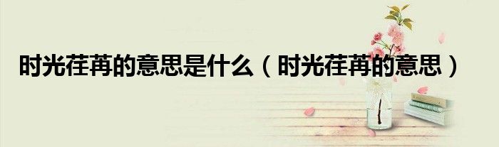 时光荏苒的意思是什么（时光荏苒的意思）