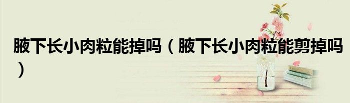 腋下长小肉粒能掉吗（腋下长小肉粒能剪掉吗）