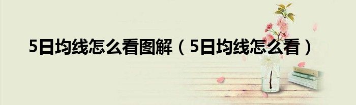 5日均线怎么看图解（5日均线怎么看）