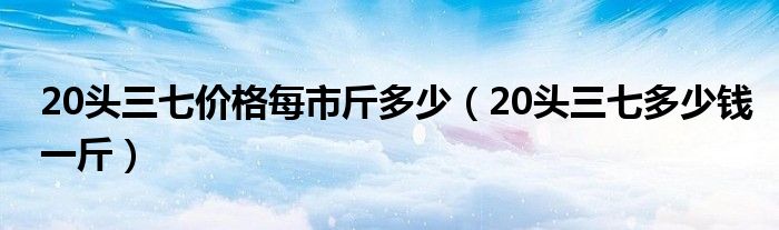20头三七价格每市斤多少（20头三七多少钱一斤）