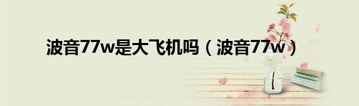 波音77w是大飞机吗（波音77w）