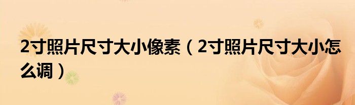 2寸照片尺寸大小像素（2寸照片尺寸大小怎么调）