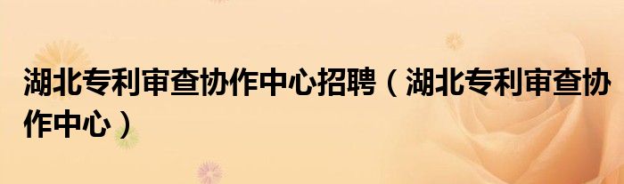 湖北专利审查协作中心招聘（湖北专利审查协作中心）