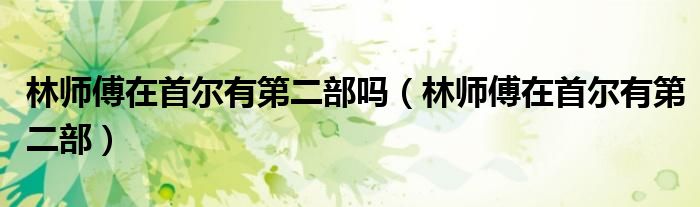 林师傅在首尔有第二部吗（林师傅在首尔有第二部）