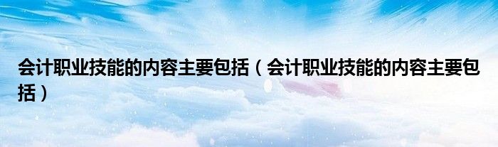 会计职业技能的内容主要包括（会计职业技能的内容主要包括）