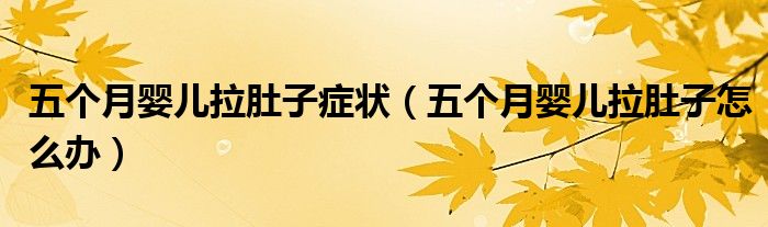 五个月婴儿拉肚子症状（五个月婴儿拉肚子怎么办）