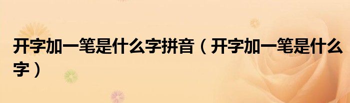开字加一笔是什么字拼音（开字加一笔是什么字）