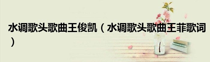 水调歌头歌曲王俊凯（水调歌头歌曲王菲歌词）