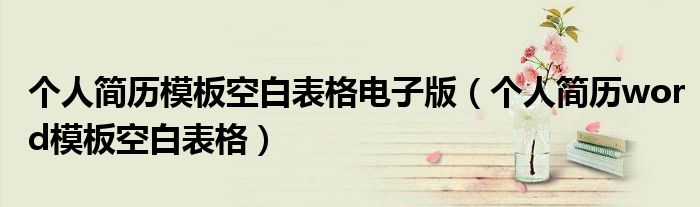 个人简历模板空白表格电子版（个人简历word模板空白表格）