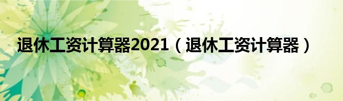 退休工资计算器2021（退休工资计算器）