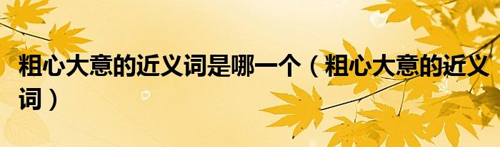 粗心大意的近义词是哪一个（粗心大意的近义词）