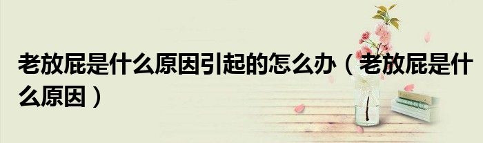 老放屁是什么原因引起的怎么办（老放屁是什么原因）