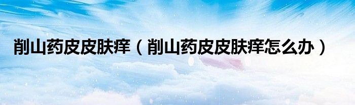 削山药皮皮肤痒（削山药皮皮肤痒怎么办）