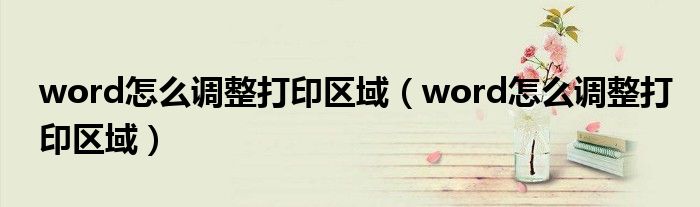 word怎么调整打印区域(word怎么调整打印区域)