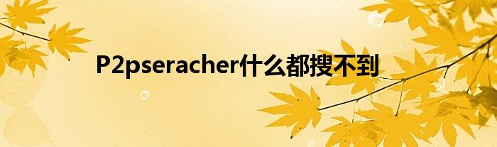 P2pseracher什么都搜不到