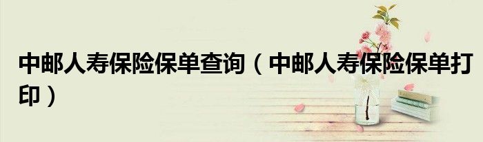 中邮人寿保险保单查询（中邮人寿保险保单打印）
