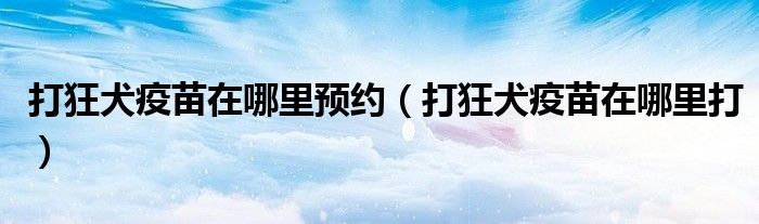 打狂犬疫苗在哪里预约（打狂犬疫苗在哪里打）
