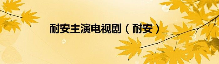耐安主演电视剧（耐安）