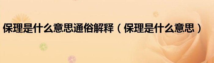 保理是什么意思通俗解释（保理是什么意思）