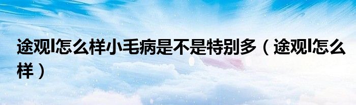 途观l怎么样小毛病是不是特别多（途观l怎么样）
