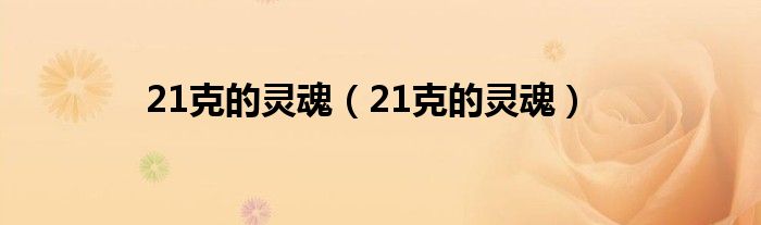 21克的灵魂（21克的灵魂）