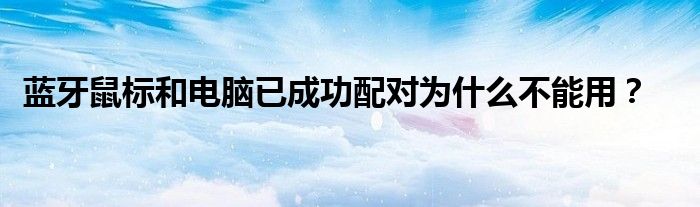 蓝牙鼠标和电脑已成功配对为什么不能用？