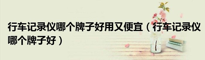 行车记录仪哪个牌子好用又便宜（行车记录仪哪个牌子好）
