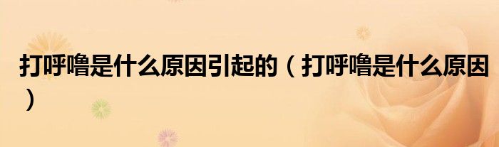 打呼噜是什么原因引起的（打呼噜是什么原因）