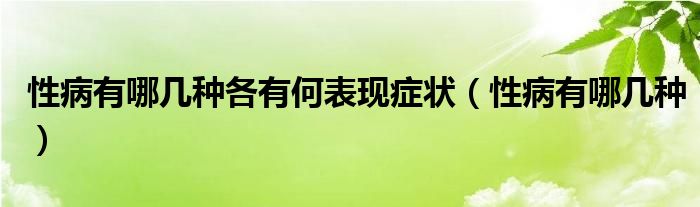 性病有哪几种各有何表现症状（性病有哪几种）