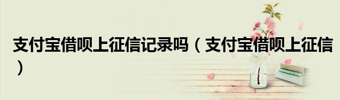 支付宝借呗上征信记录吗（支付宝借呗上征信）