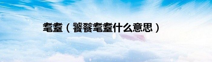 耄耋（饕餮耄耋什么意思）