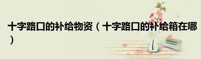 十字路口的补给物资（十字路口的补给箱在哪）
