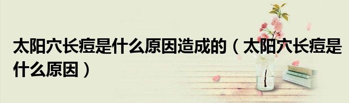 太阳穴长痘是什么原因造成的（太阳穴长痘是什么原因）