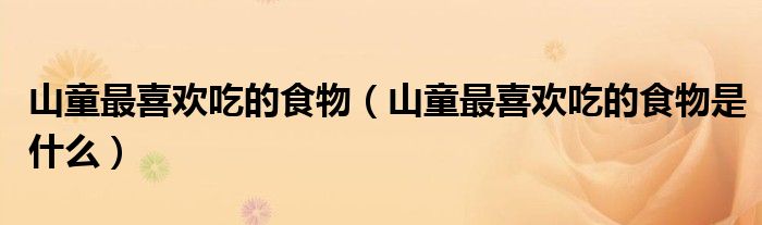 山童最喜欢吃的食物（山童最喜欢吃的食物是什么）