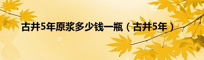 古井5年原浆多少钱一瓶（古井5年）
