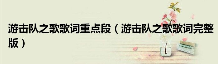 游击队之歌歌词重点段（游击队之歌歌词完整版）