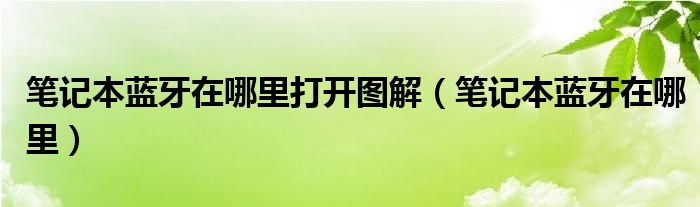 笔记本蓝牙在哪里打开图解（笔记本蓝牙在哪里）