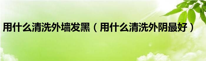 用什么清洗外墙发黑（用什么清洗外阴最好）