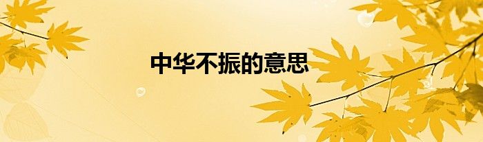 中华不振的意思