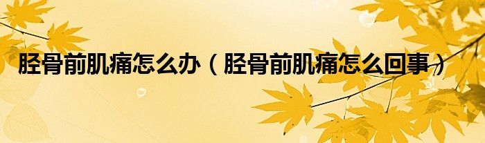 胫骨前肌痛怎么办（胫骨前肌痛怎么回事）