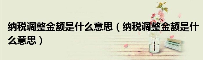 纳税调整金额是什么意思（纳税调整金额是什么意思）