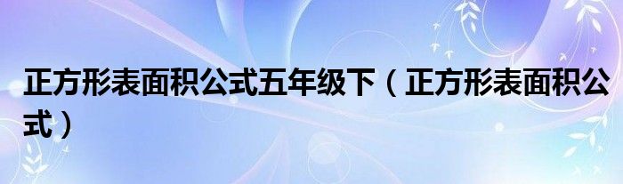 正方形表面积公式五年级下（正方形表面积公式）
